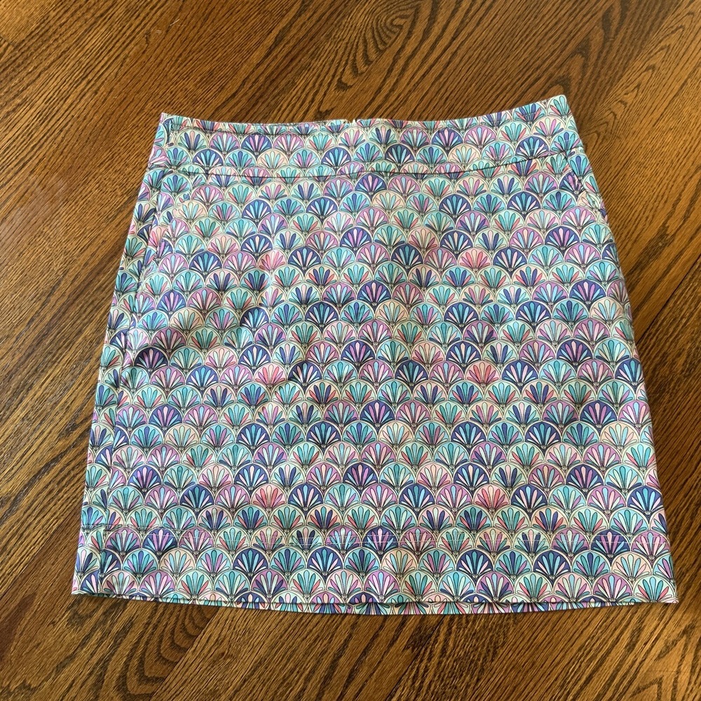 Talbots Women Knee Length Skirt Size 12P Vacation Summer Travel Colorful Pockets